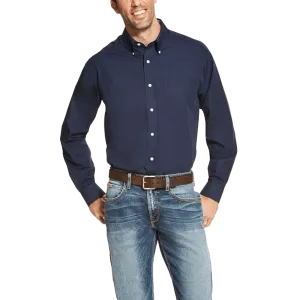 Ariat Wrinkle-Free Long Sleeve Navy Blue Shirt