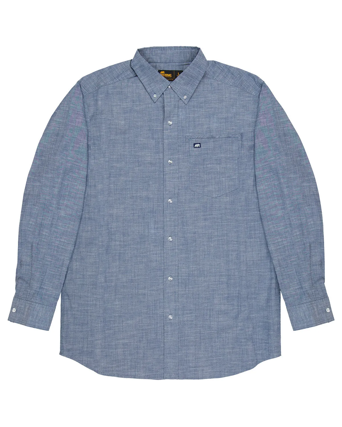 Berne Men's Foreman Flex180 Chambray Button-Down Woven Shirt