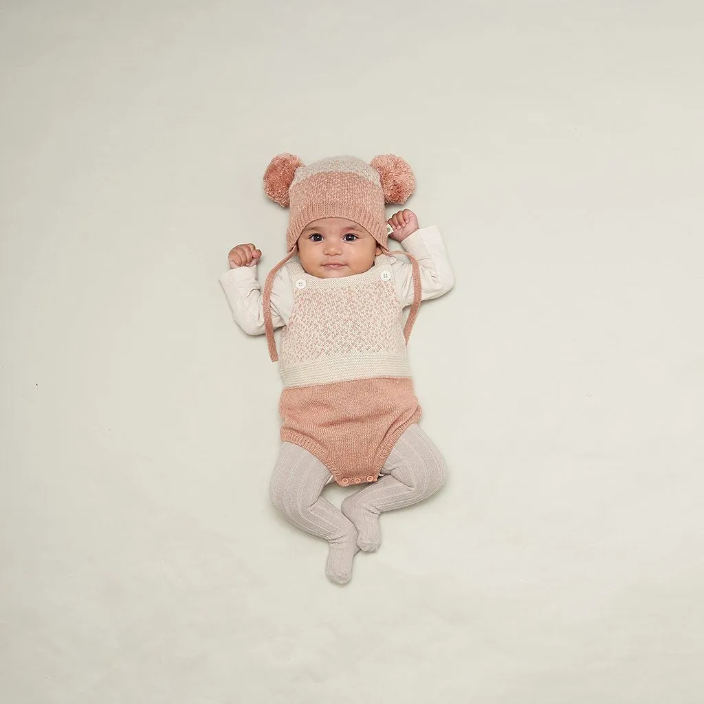 Bonnie Mob Widget Chunky Knit Baby Romper - Pink