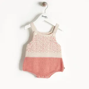 Bonnie Mob Widget Chunky Knit Baby Romper - Pink