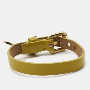 BURBERRY Leather Bee Charm Gold Tone Bracelet