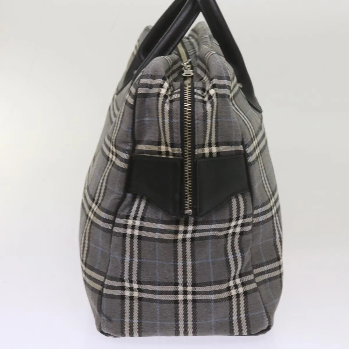 BURBERRY Nova Check Black label Hand Bag Canvas Gray  bs12382