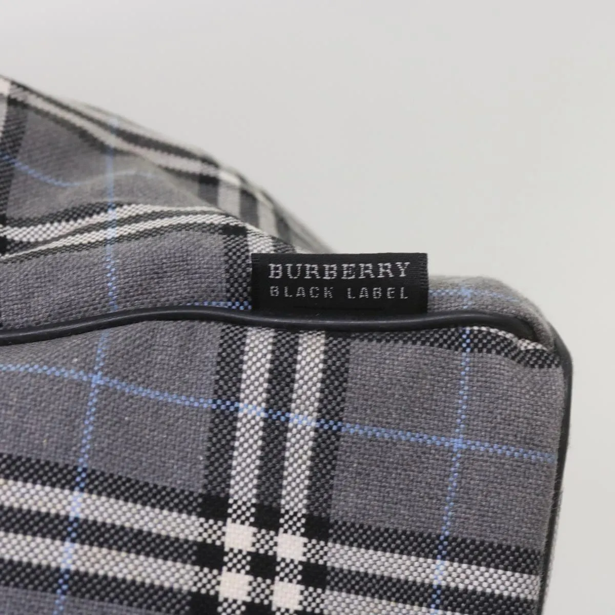 BURBERRY Nova Check Black label Hand Bag Canvas Gray  bs12382