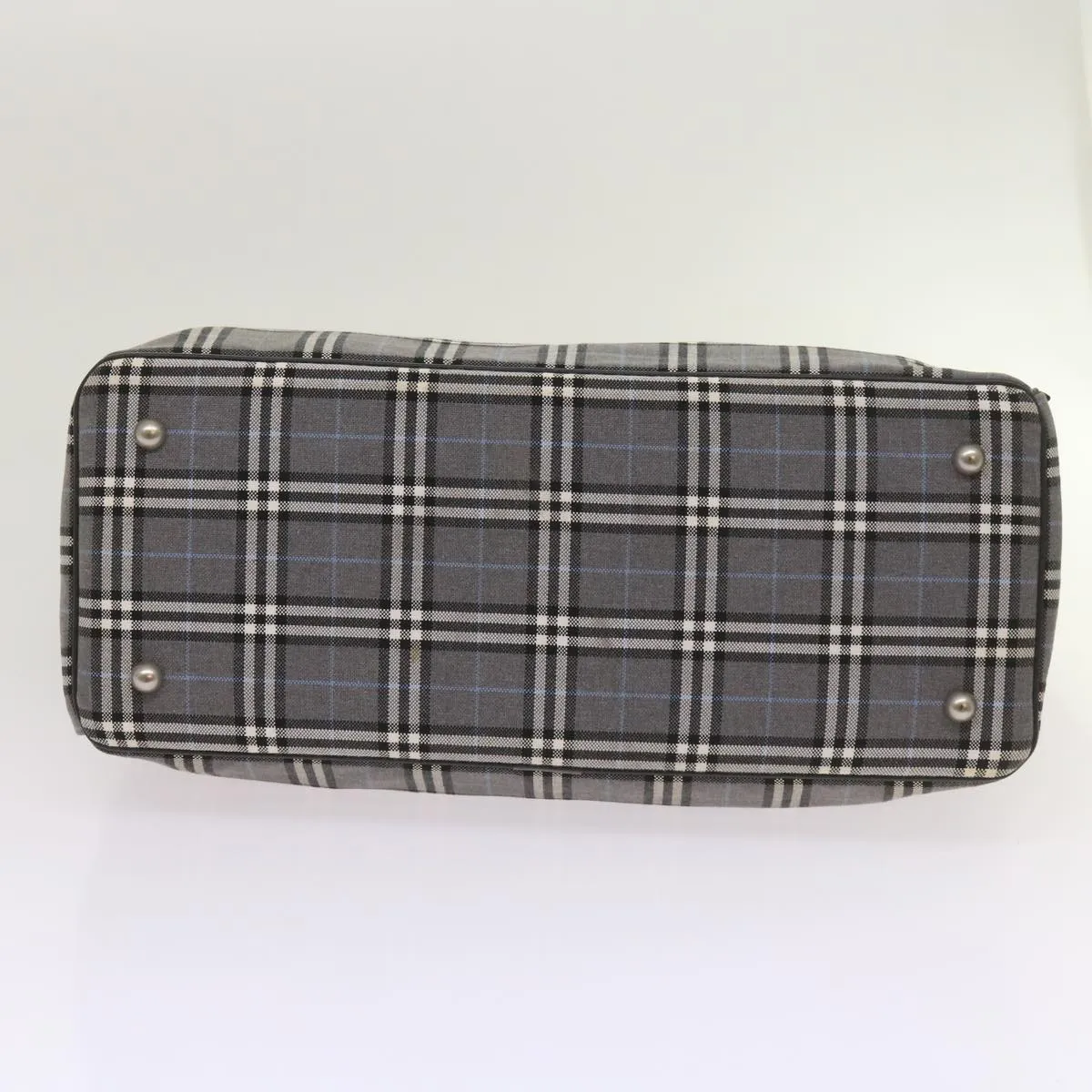 BURBERRY Nova Check Black label Hand Bag Canvas Gray  bs12382