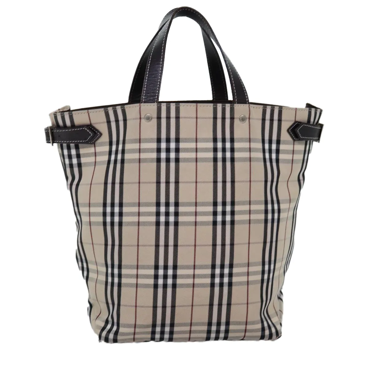 BURBERRY Nova Check Blue Label Hand Bag Canvas Beige  mr154