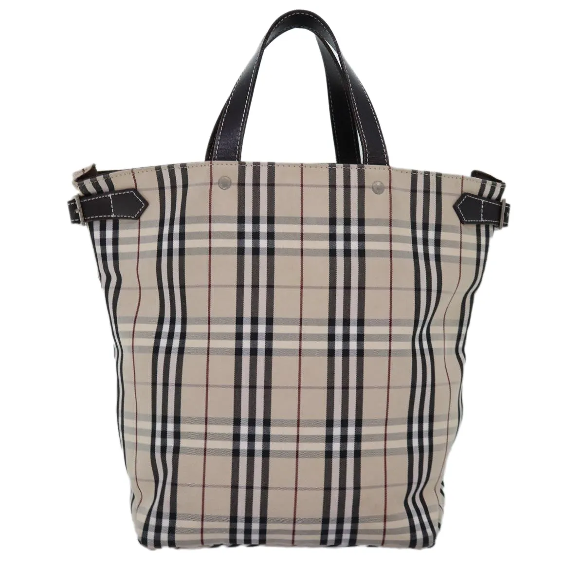 BURBERRY Nova Check Blue Label Hand Bag Canvas Beige  mr154