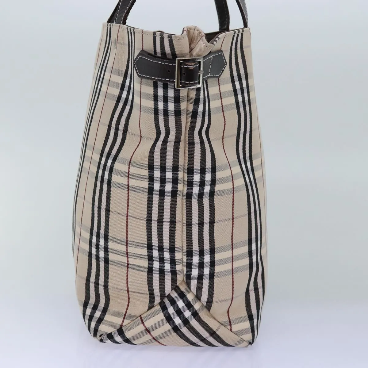 BURBERRY Nova Check Blue Label Hand Bag Canvas Beige  mr154