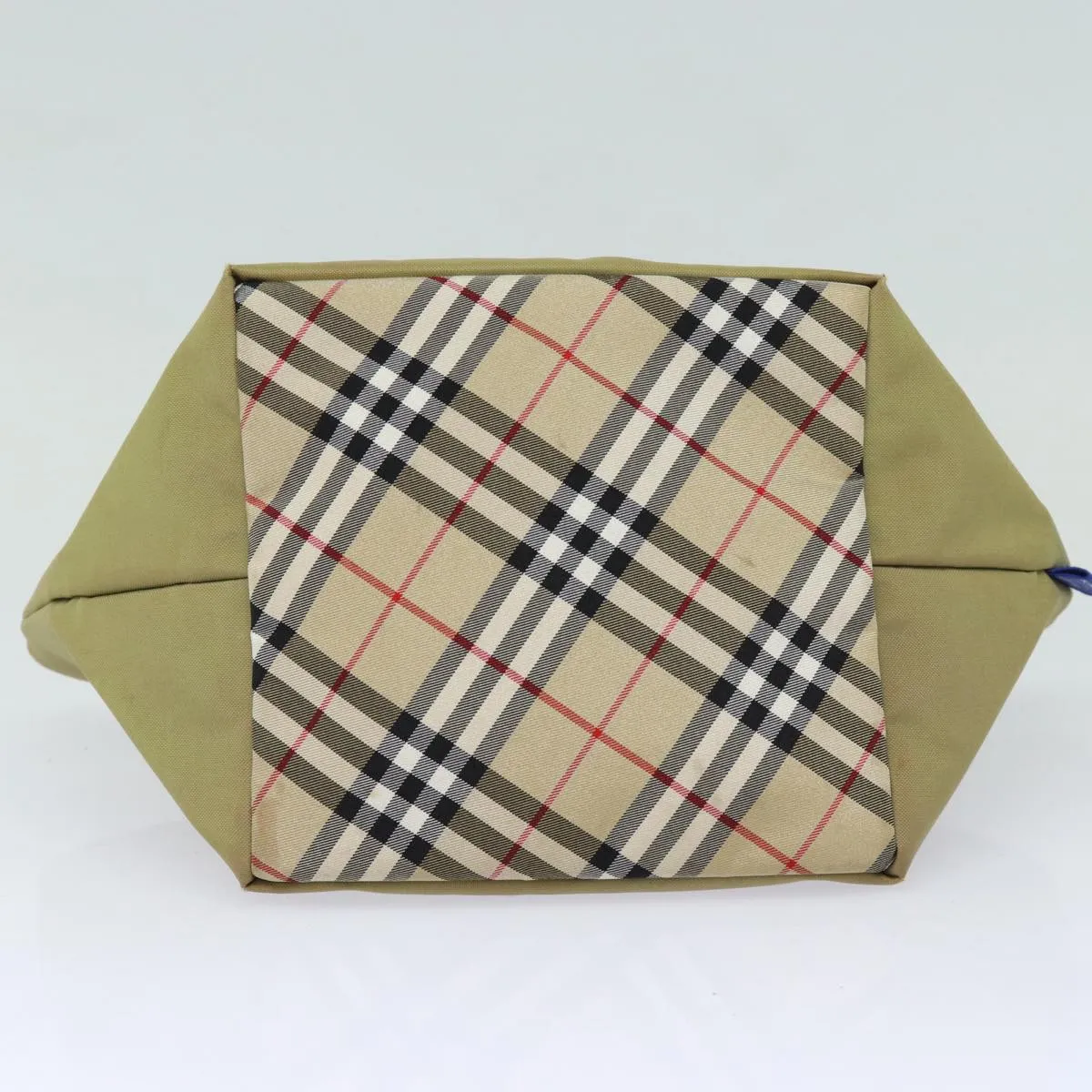 BURBERRY Nova Check Blue Label Hand Bag Nylon Beige  bs16350