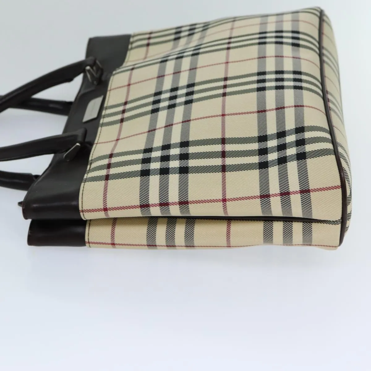 BURBERRY Nova Check Hand Bag Canvas Beige  ep4500