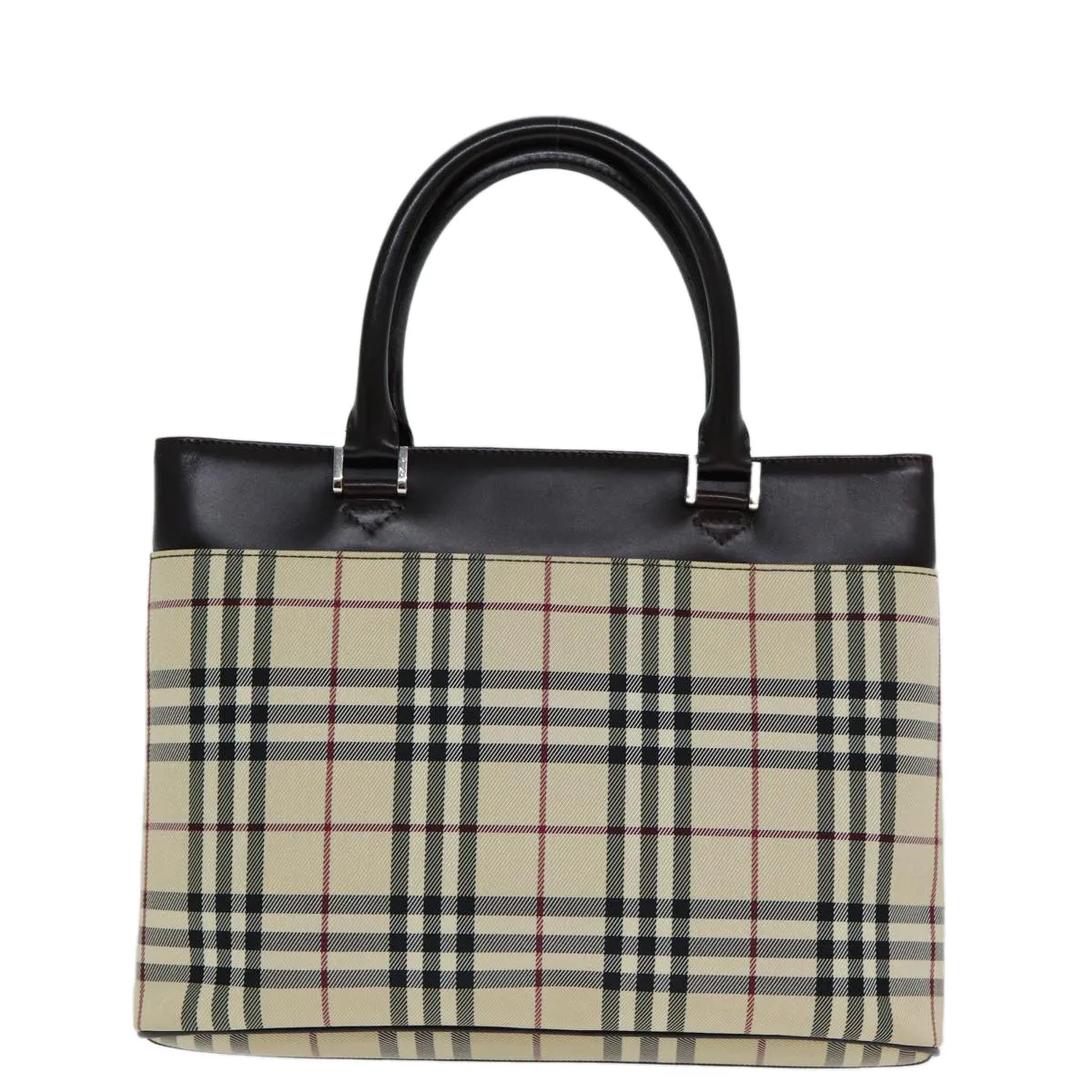 BURBERRY Nova Check Hand Bag Canvas Beige  ep4500