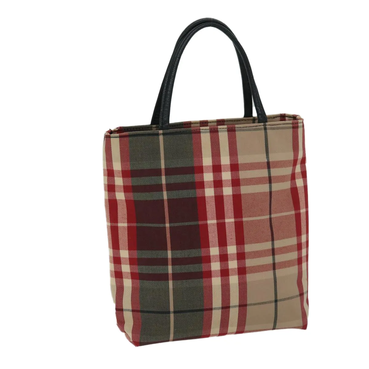 BURBERRY Nova Check Hand Bag Canvas Red  yb523