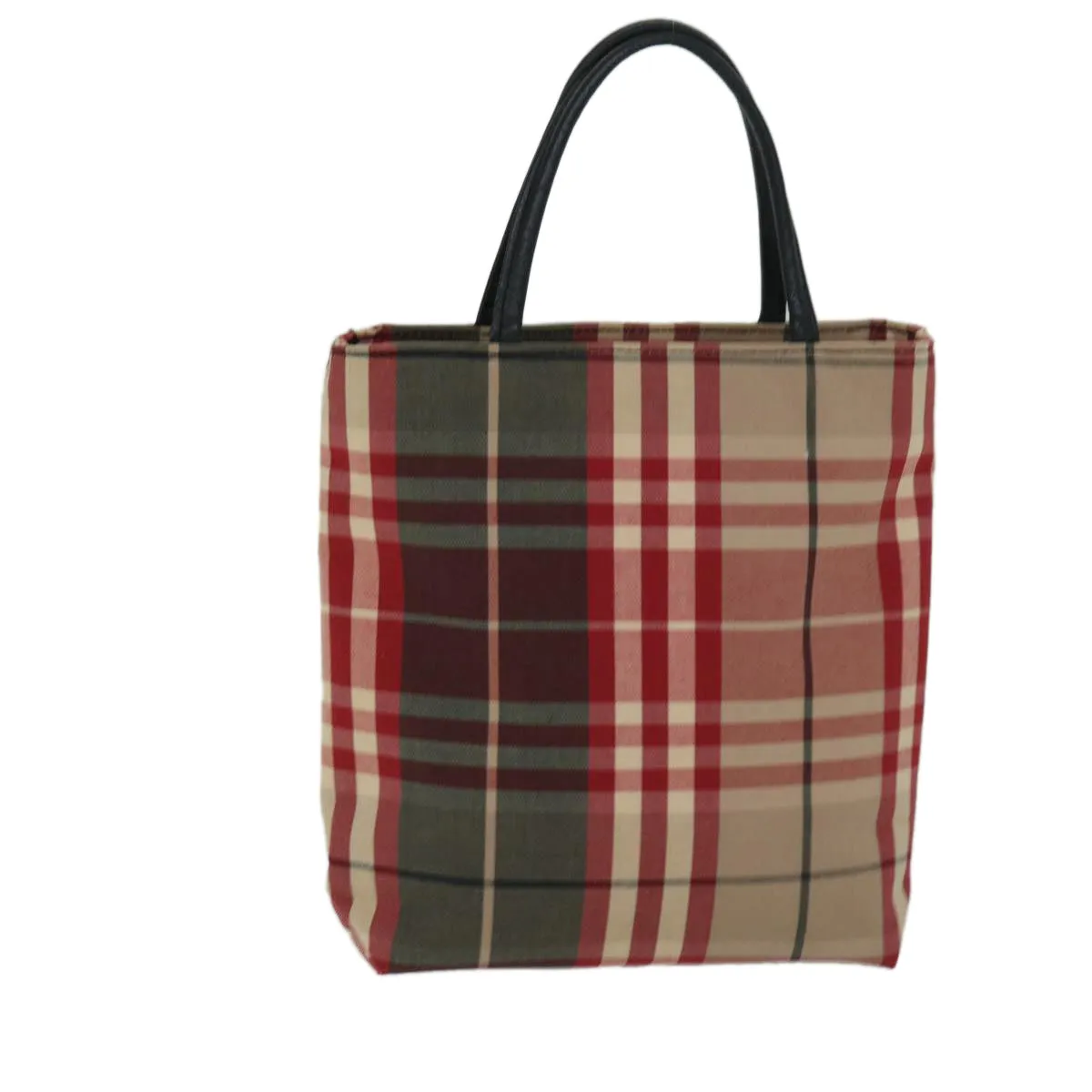 BURBERRY Nova Check Hand Bag Canvas Red  yb523