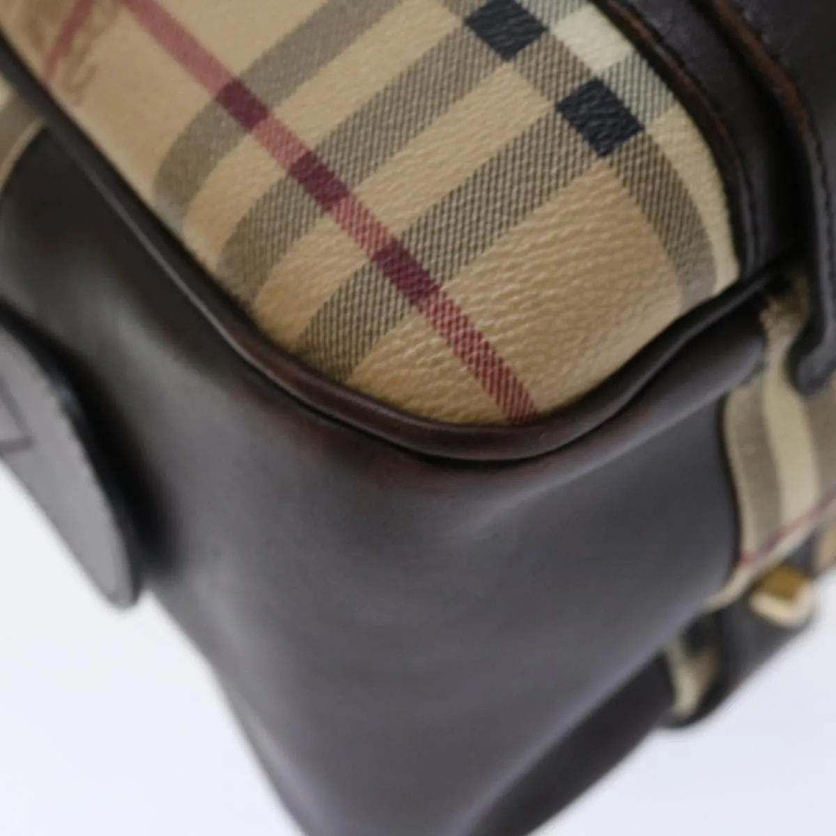 BURBERRY Nova Check Hand Bag PVC Beige  mr098