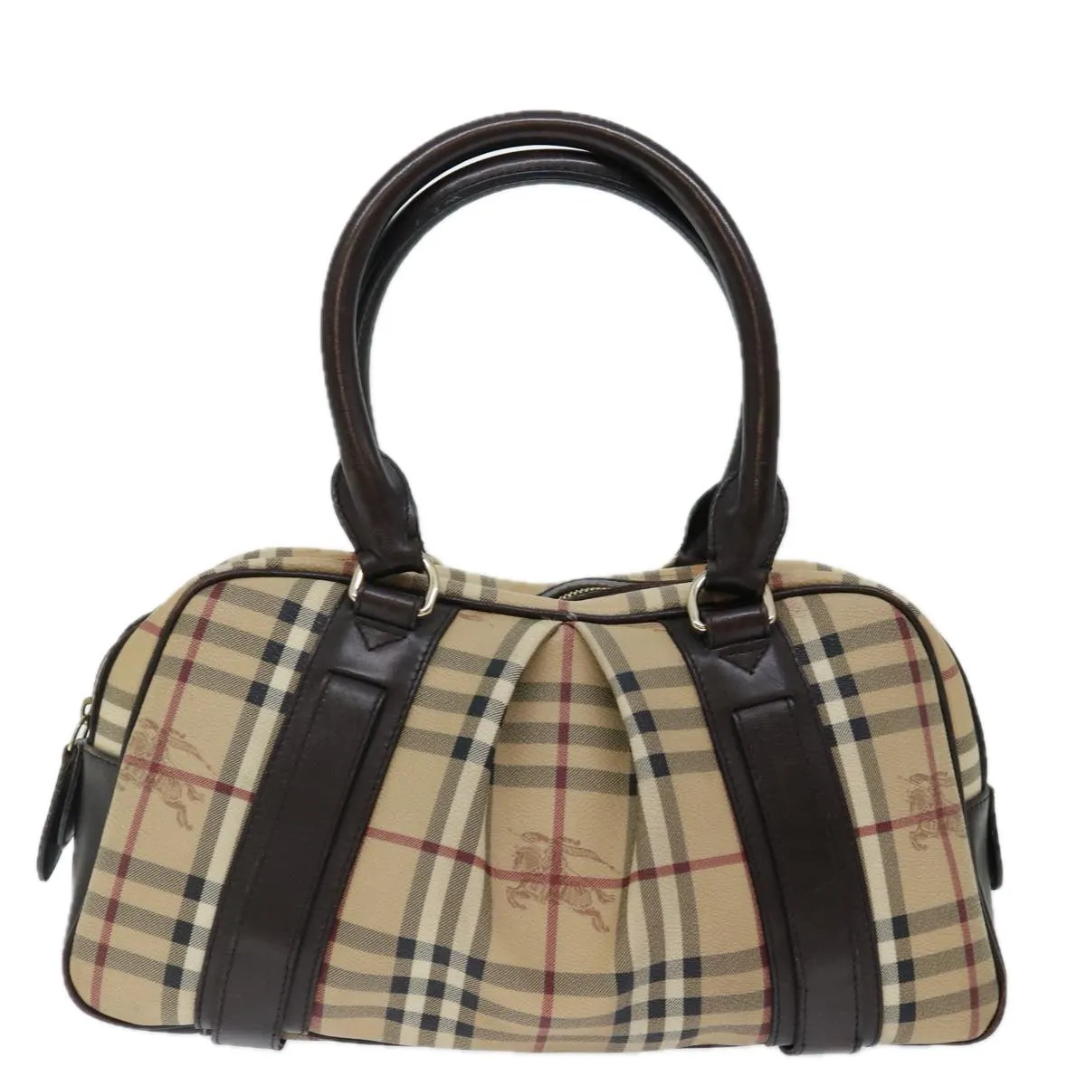 BURBERRY Nova Check Hand Bag PVC Beige  mr098