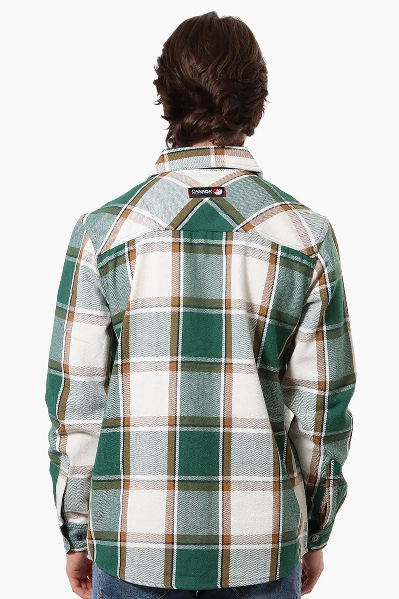 Canada Weather Gear Plaid Button Up Casual Shirt - Green