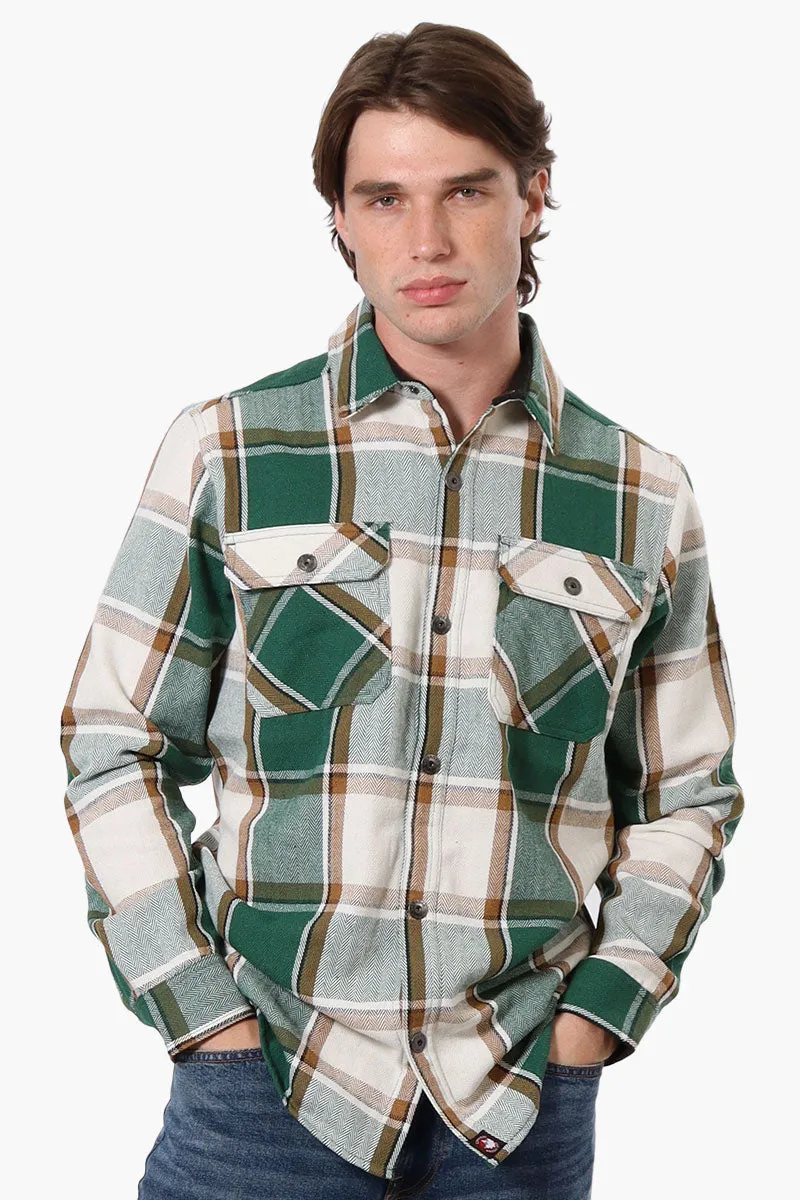 Canada Weather Gear Plaid Button Up Casual Shirt - Green