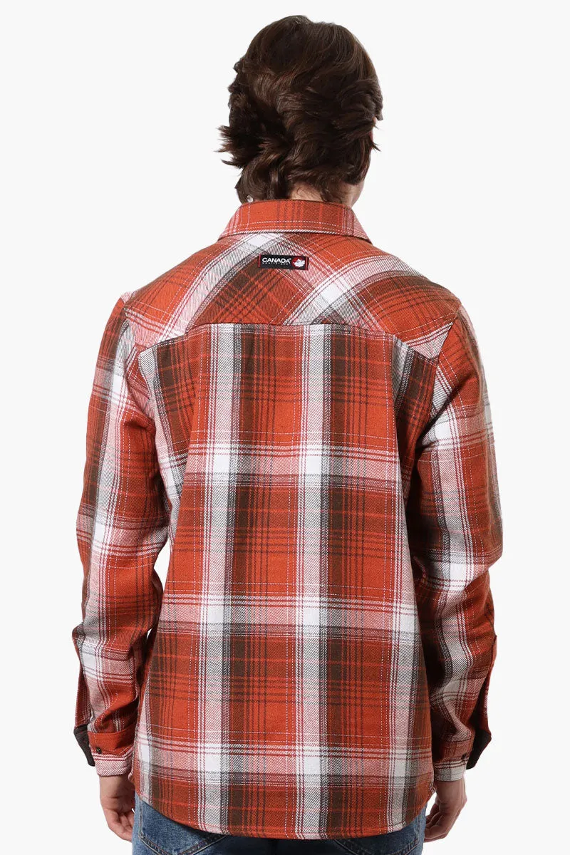 Canada Weather Gear Plaid Button Up Casual Shirt - Rust