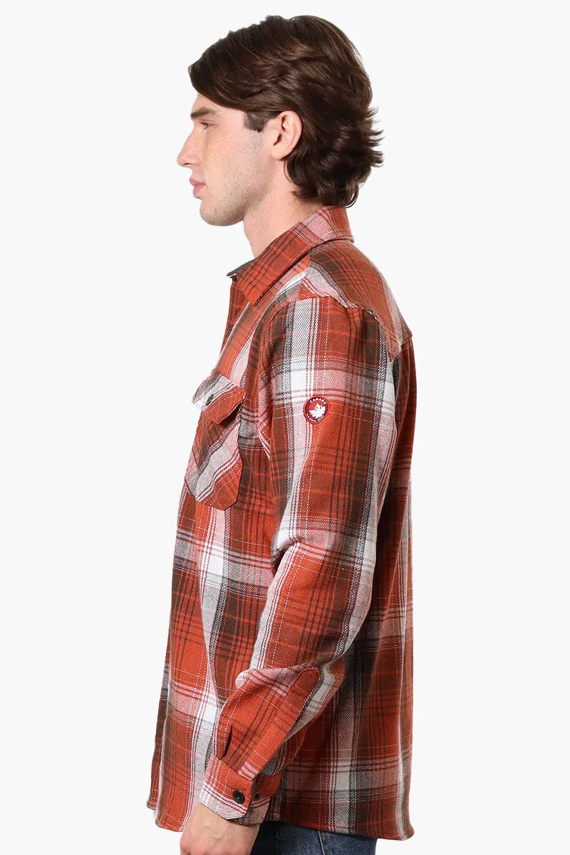 Canada Weather Gear Plaid Button Up Casual Shirt - Rust