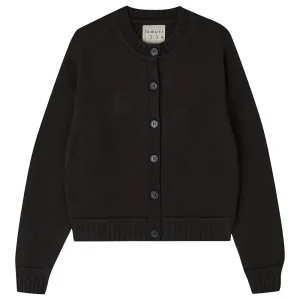 Cashmere Boxy Crew Cardigan in Bitter