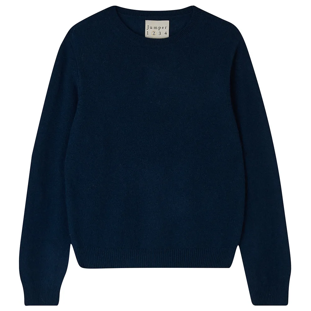 Cashmere Lightweight Crew in Navy