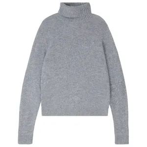 Cashmere Lightweight Roll Collar in Mid Grey