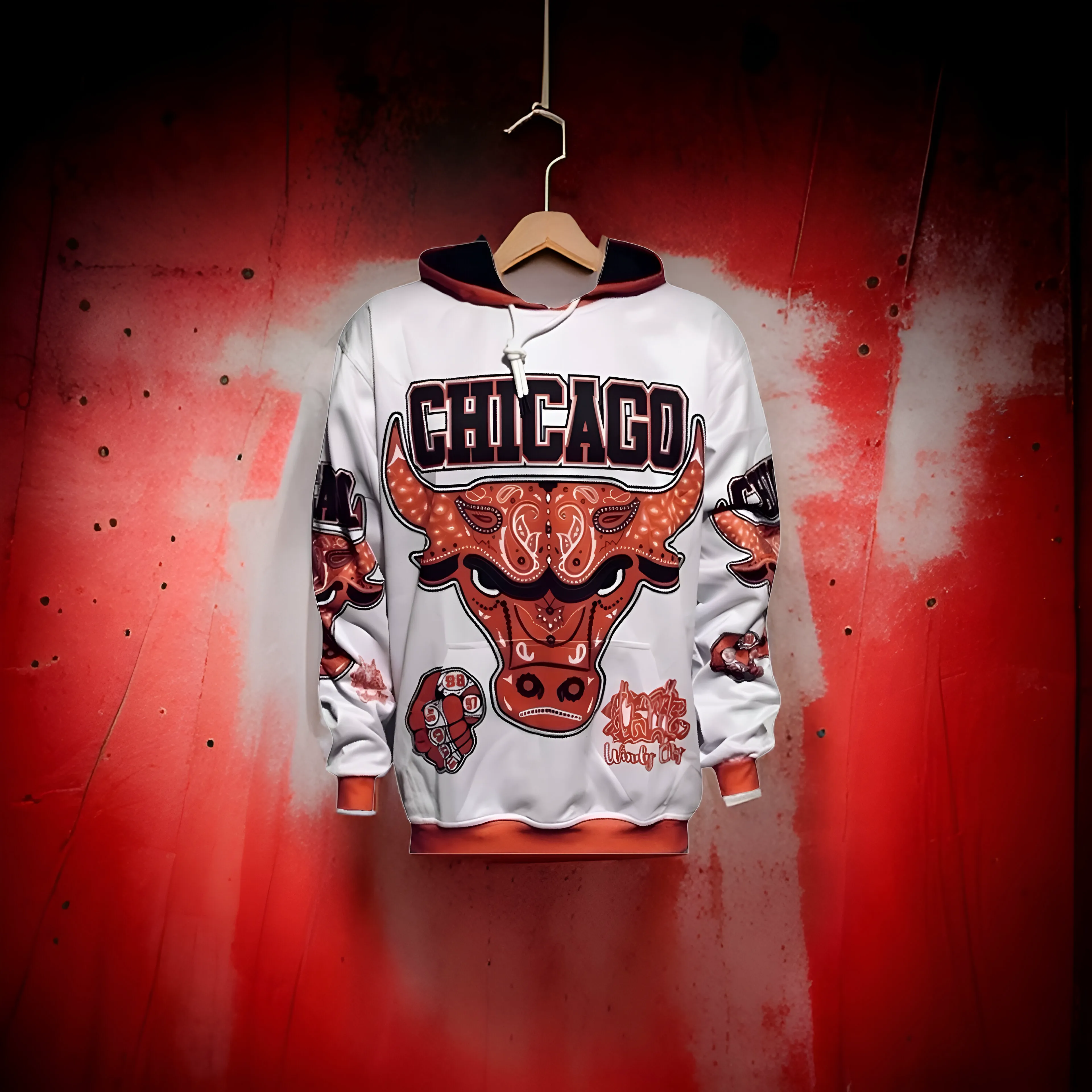 ^CHICAGO^ PULLOVER HOODIES (FLEECY LINED)