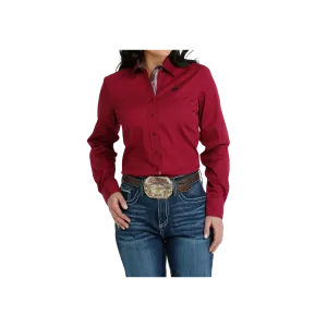 Cinch Women's Button Down Western Burgundy Shirt