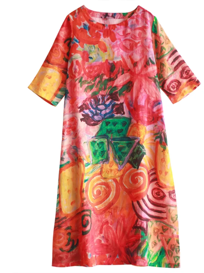 Colorful Creations Hand-painted A-Line Dress