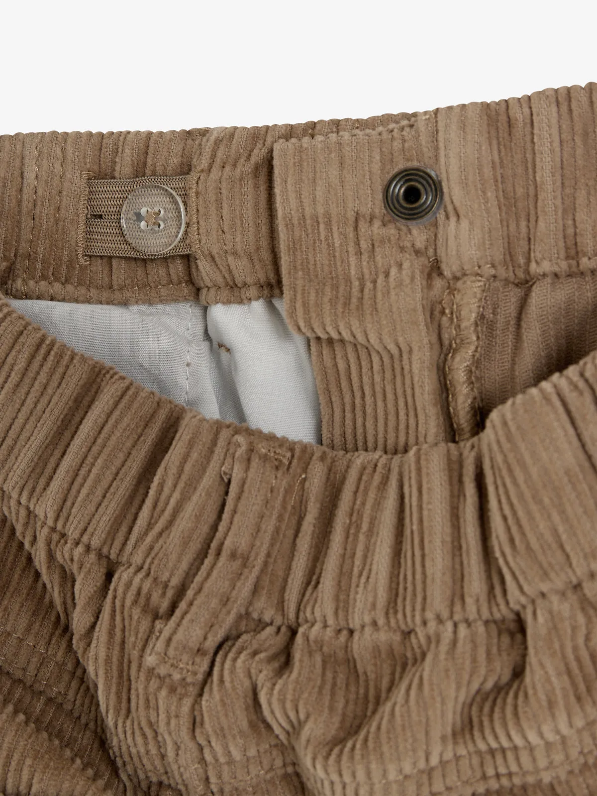 Corduroy Trousers Relaxed - Kids - Dark Beige