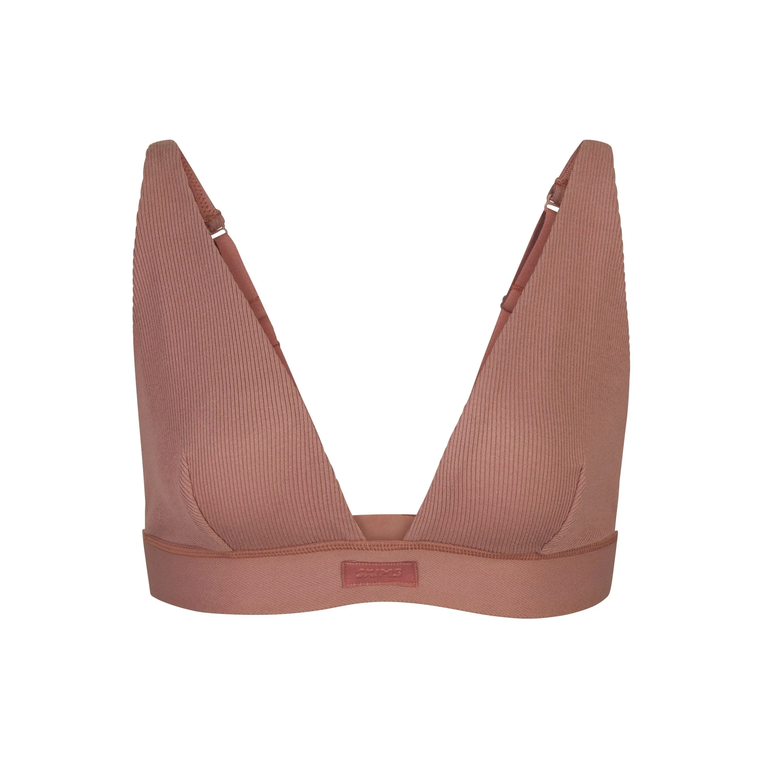 COTTON PLUNGE BRALETTE | ROSE CLAY