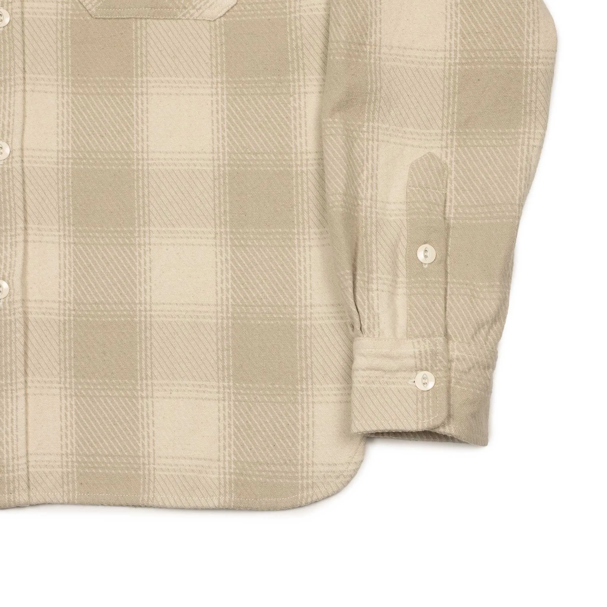 Crosscut flannel shirt in Alabaster check cotton