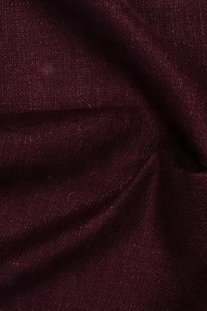 Dark Burgundy Silk Linen (Matka) Fabric