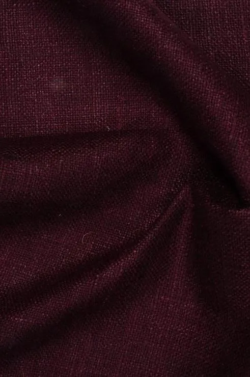 Dark Burgundy Silk Linen (Matka) Fabric