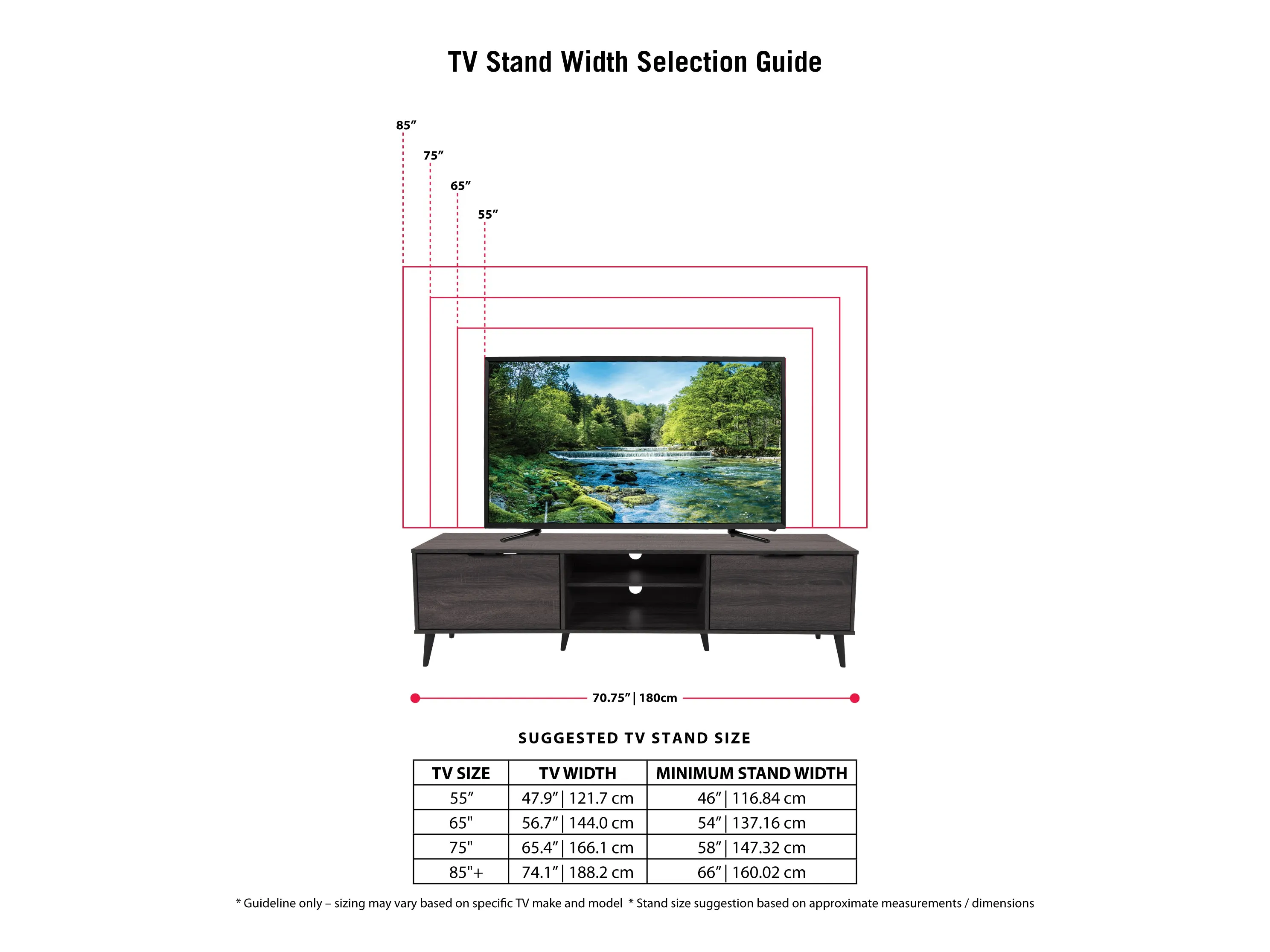 Dark Grey TV Bench for TVs up to 85"