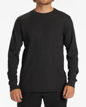 Essential Long Sleeve Thermal Top - Black Heather