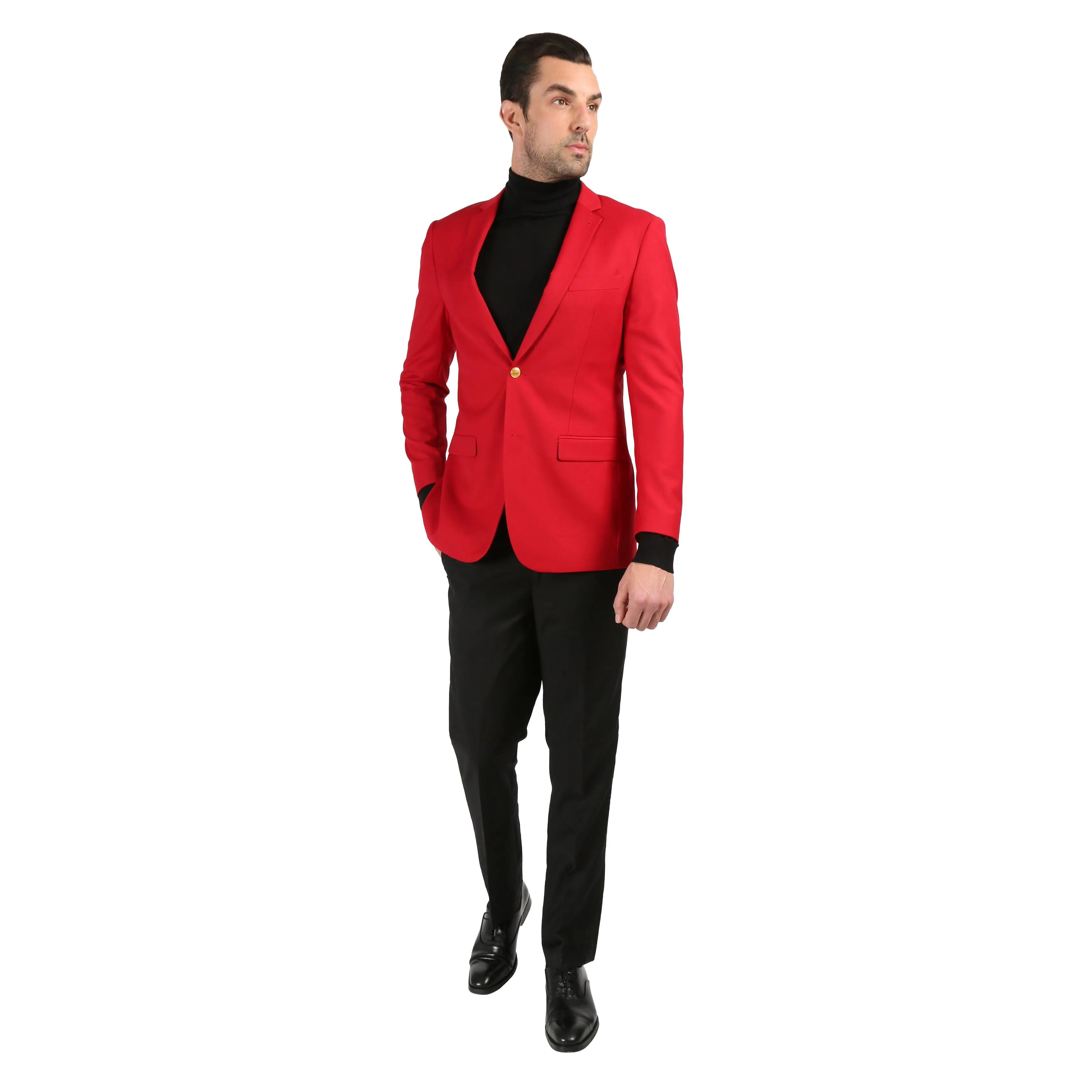 Ferrecci Red Two Gold Button Slim Fit Blazer