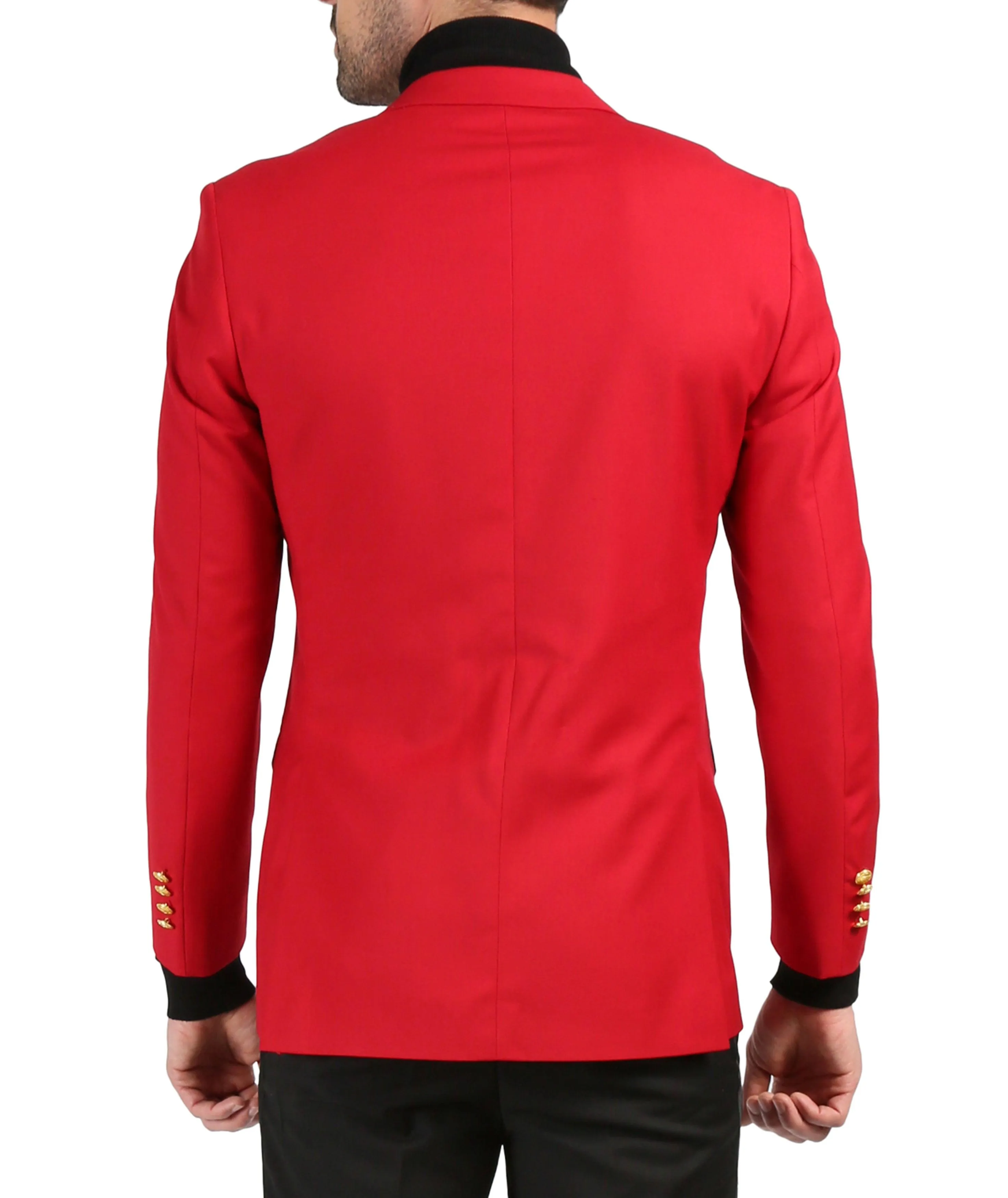 Ferrecci Red Two Gold Button Slim Fit Blazer