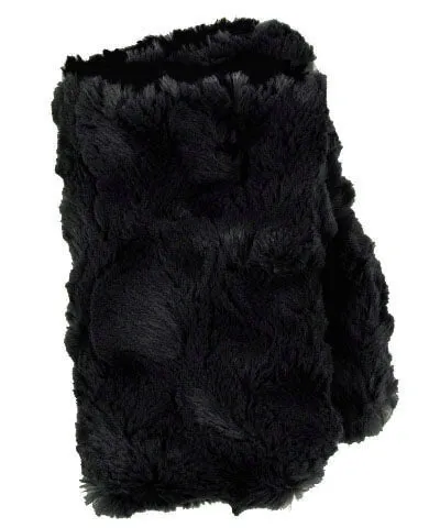 Fingerless / Driving Gloves - Vegan Leather in Chocolate with Cuddly Faux Fur