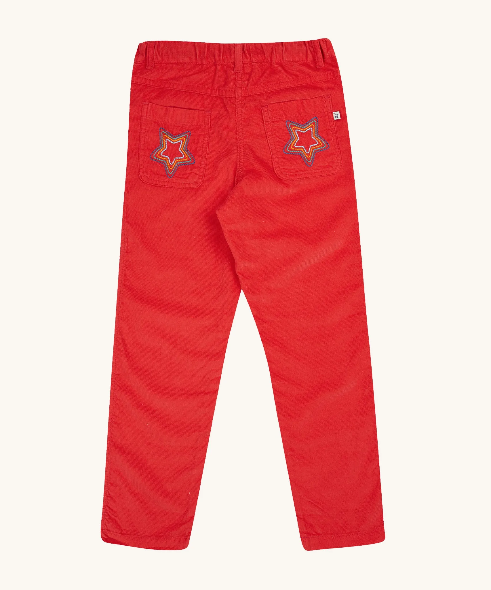 Frugi Clover Slim Cord Trousers - True Red