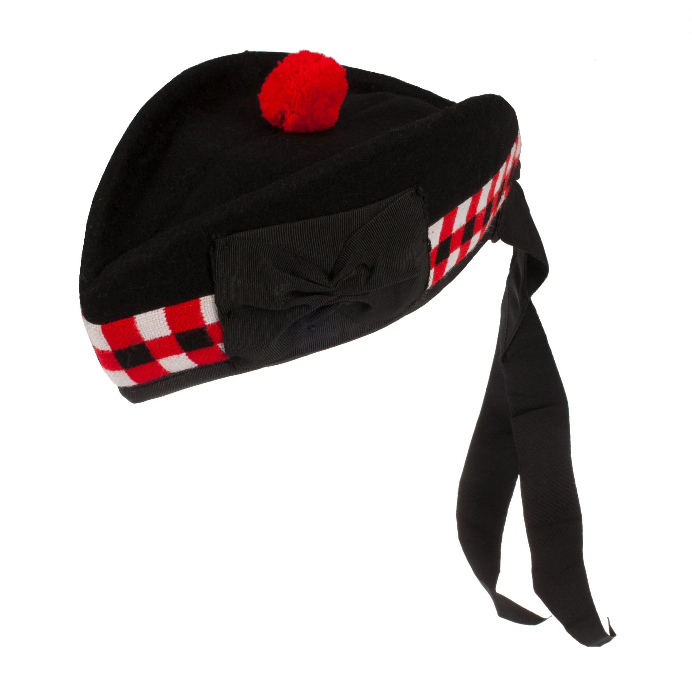 Gents Scottish Glengarry Hat Diced Black