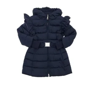 Girls Navy Frill Coat