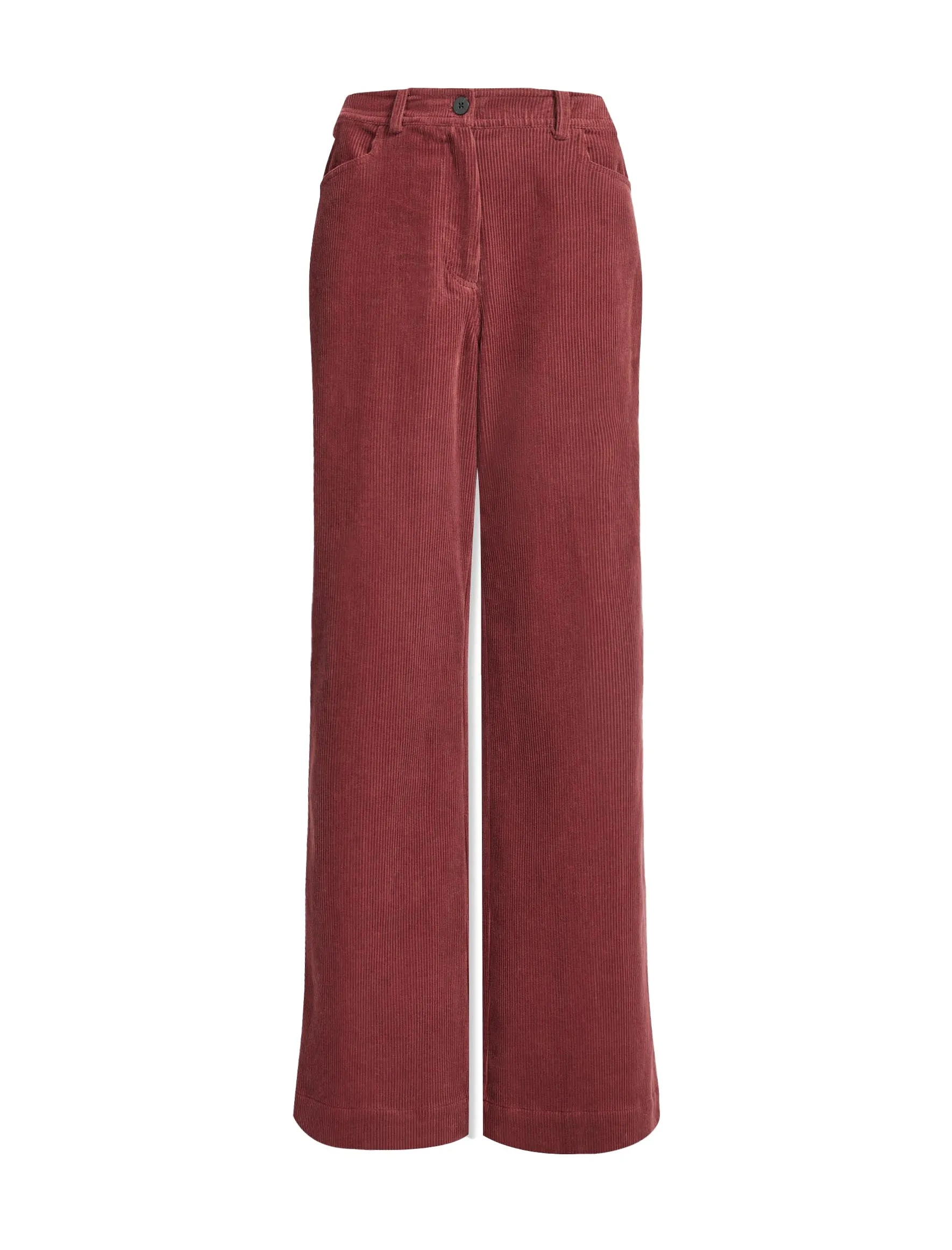 Hayden Corduroy Wide Leg Trouser - Dark Rose