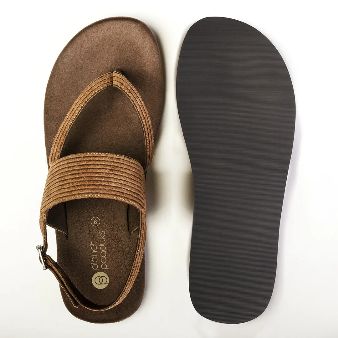 Hiver Luxe - Thong-Strap Corduroy Brown Men Sandals