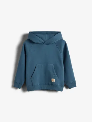 Hoodie w. Kangaroo Pocket - Kids - Stormy Blue