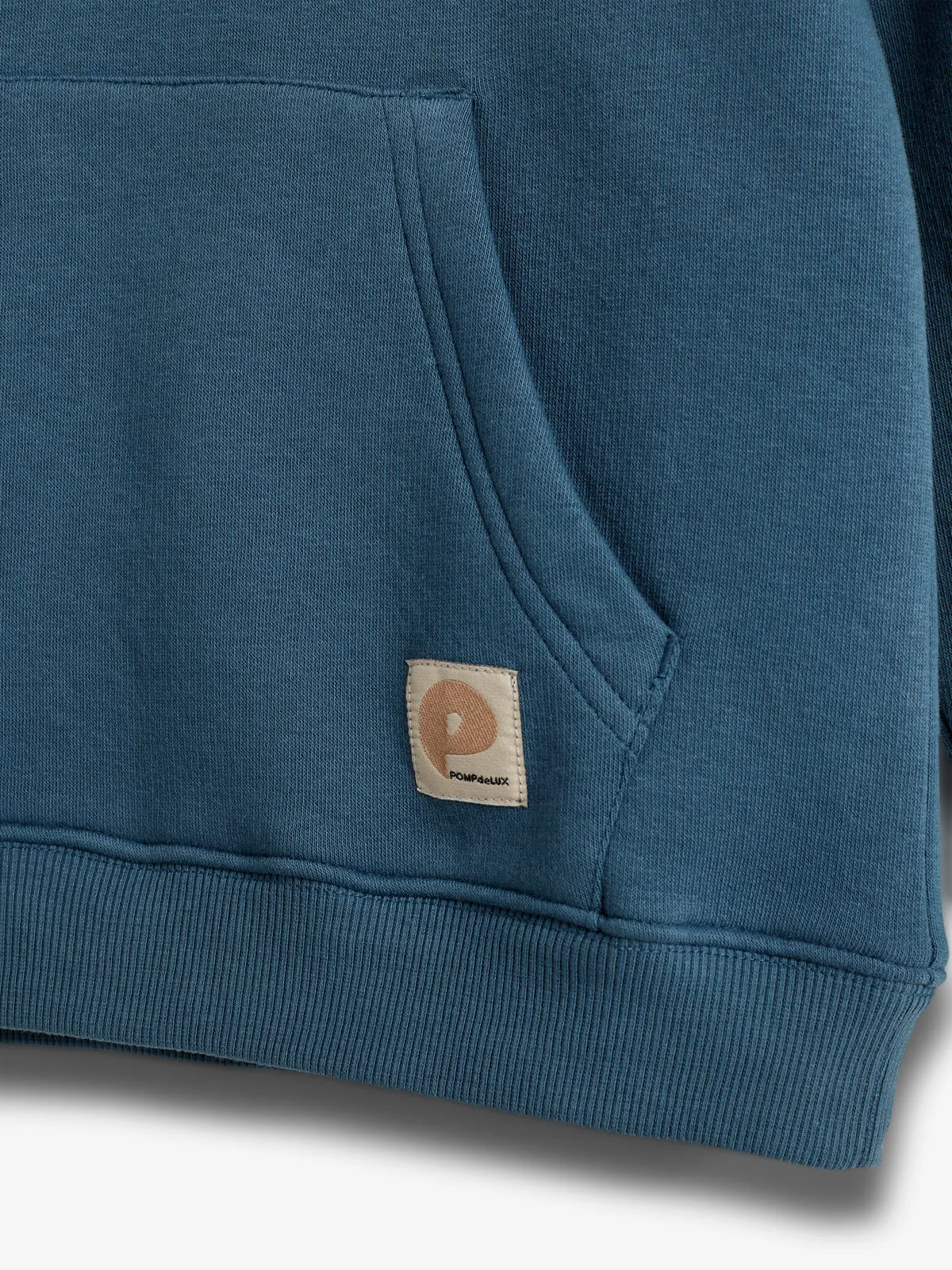 Hoodie w. Kangaroo Pocket - Kids - Stormy Blue