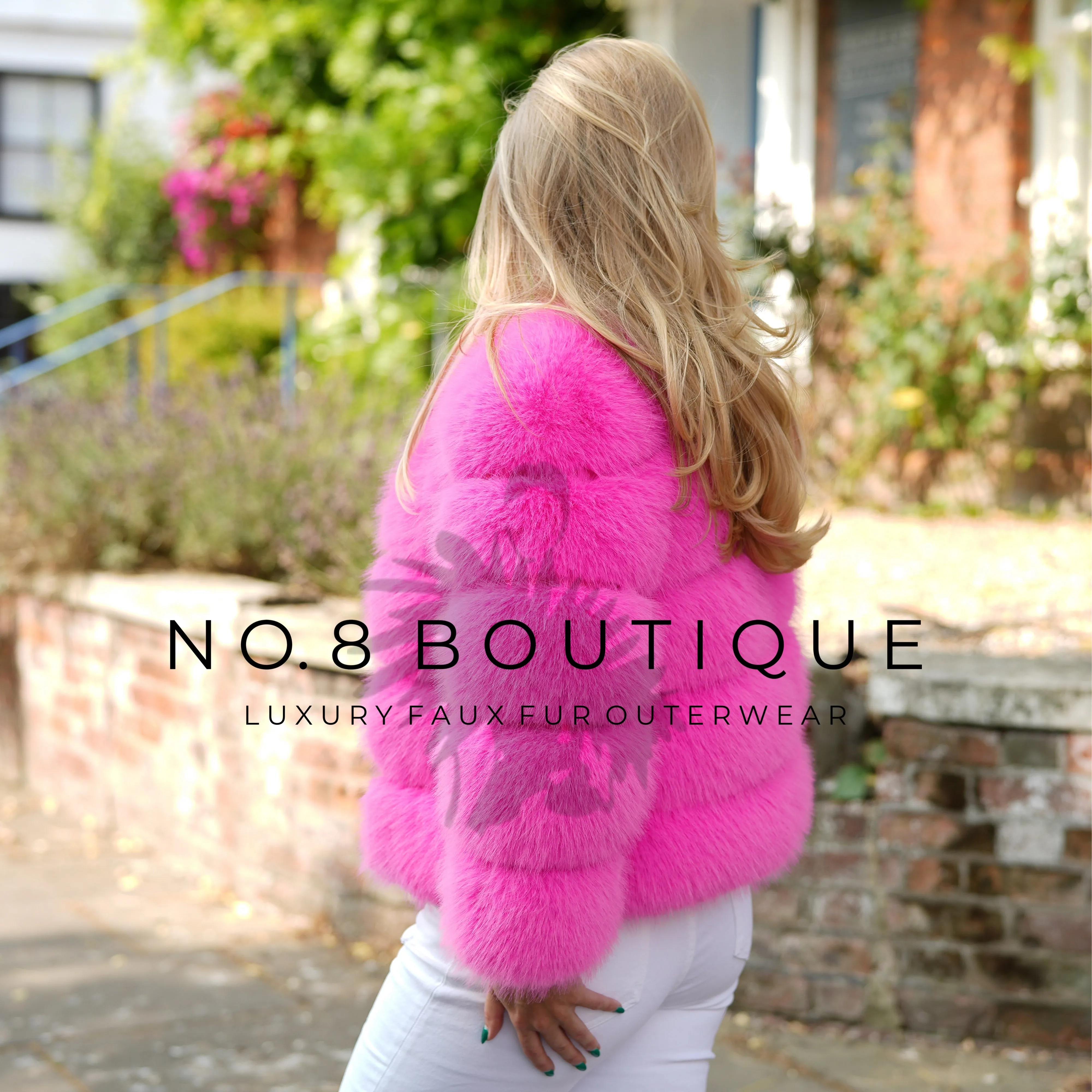 Hot Pink Classic 5 Row Faux Fur Jacket