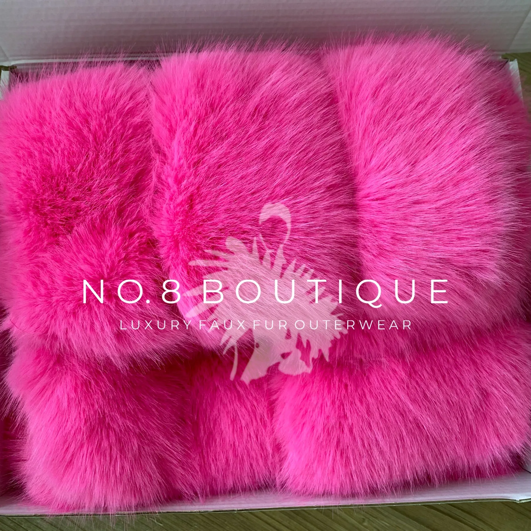 Hot Pink Classic 5 Row Faux Fur Jacket