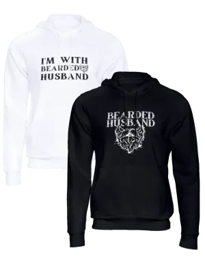 I'm With Bearded Husband/Bearded Husband Couple Hoodie