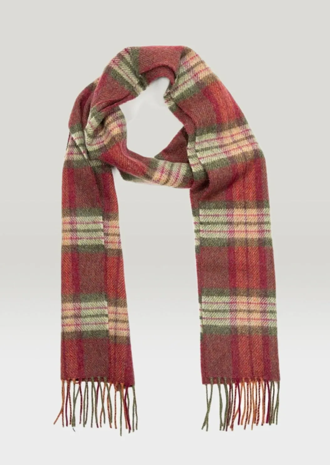 John Hanly Burgundy Scarf | Burgundy Green Pink