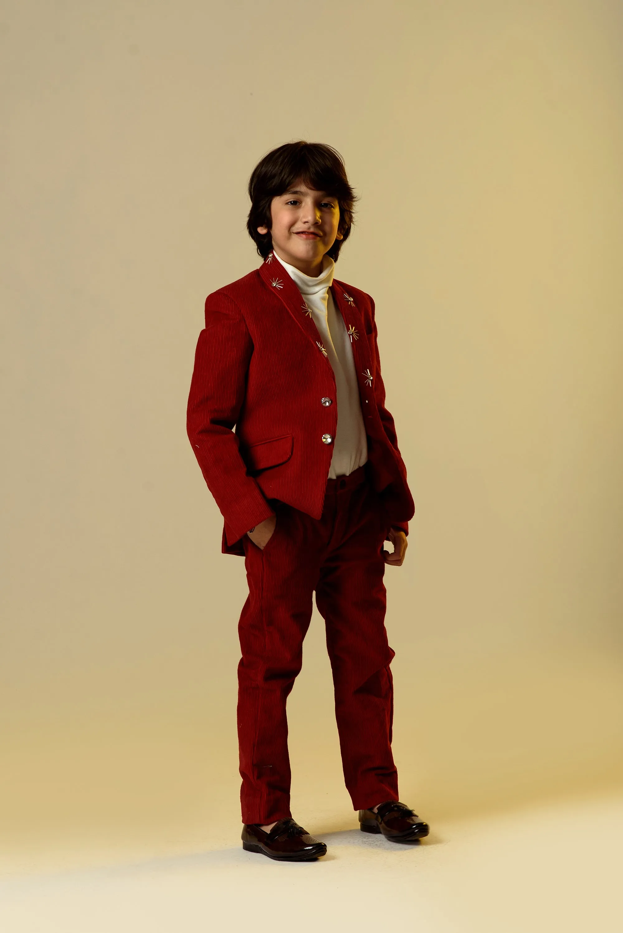 Joyette Charmer- Organic Corduroy Blazer & Trousers Set For Boys